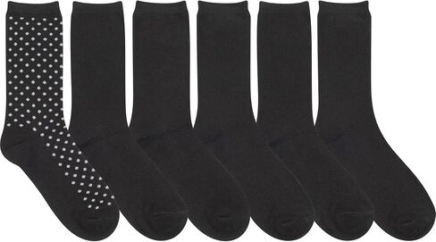 Kenneth Cole Womens 6 Pair Pack Modern Multicolor Assorted Easy Care Crew Socks in Saudi Arabia