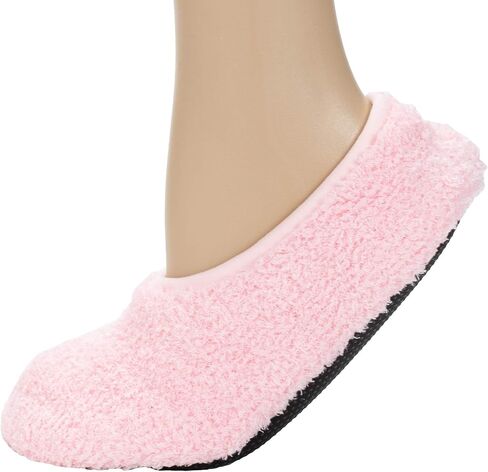 جوارب Crescent Sock Company 720073 من مزيج البوليستر الوردي المنفوش من Sorbet Berry من أجل الدفء والاسترخاء في المنزل، عبوة من 2، مقاس كبير in Kuwait