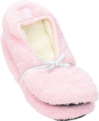 جوارب Crescent Sock Company 720073 من مزيج البوليستر الوردي المنفوش من Sorbet Berry من أجل الدفء والاسترخاء في المنزل، عبوة من 2، مقاس كبير in Kuwait