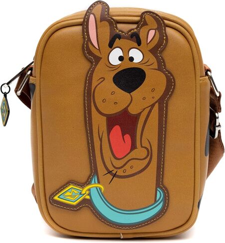 Scooby Doo Bag, Cross Body, Scooby Doo Smiling Face and Spots, Brown, Vegan Leather in Saudi Arabia