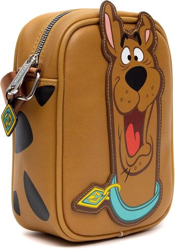 Scooby Doo Bag, Cross Body, Scooby Doo Smiling Face and Spots, Brown, Vegan Leather in Saudi Arabia