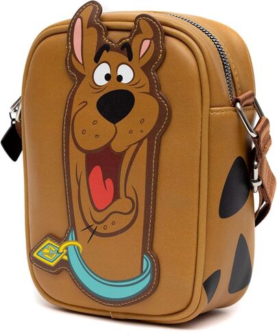 Scooby Doo Bag, Cross Body, Scooby Doo Smiling Face and Spots, Brown, Vegan Leather in Saudi Arabia