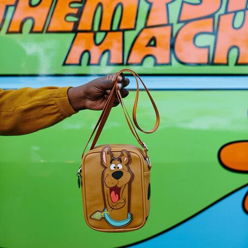 Scooby Doo Bag, Cross Body, Scooby Doo Smiling Face and Spots, Brown, Vegan Leather in Saudi Arabia
