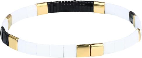 Tila Colorful Beaded Bracelets Handmade Stretch Bracelets Transparent Crystal Tile Elastic Bracelets for Women in Saudi Arabia
