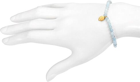 مجوهرات ساتيا سوار قابل للتمدد من الأحجار الكريمة 4 مم ومطلي بالذهب الأصفر عيار 18 قيراط وبتلات اللوتس، 7 بوصة in Kuwait