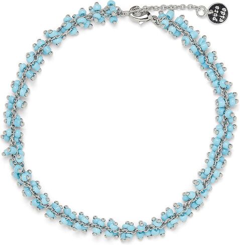 Pura Vida Silver Tulum Anklet - Adjustable Band, Rhodium Plating, Brass Base - Brand Charm in Saudi Arabia