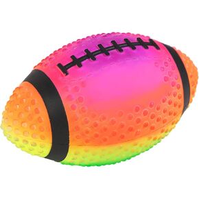 Regent Practice Football Neon Rainbow Colored 9" Spiked for gripping Control Made of Soft Rubber Inflatable Football Comes Pre Filled with Air Ready to use Great for The Pool or Playground