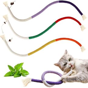 YUDANSI Cat Catnip Snake Toys for Indoor Cats, Snaky Toy 2 Pack for Kitten Play, Soft Plush Toy for Kitty Kicking Chewing and Teeth Cleaning, Interactive Colorful Simulation Toy for Pets Indoor