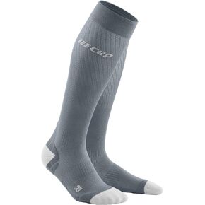 CEP Women's Ultralight Compression Tall Run Socks Black/Light Grey Size 3