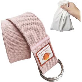 8ft 240g Super Thick Fitness Yoga Strap for Stretching, 3 Color Pure Cotton Durable Fitness Belt Bands Exercise Safe Adjustable D-Ring Buckle Gym Press Rope, Physical Therapy Tools