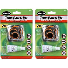 Slime 1022-A Tube Rubber Patch Kit, for Bikes and other Inflatables, contains, 5 Patches, Scuffer and Glue
