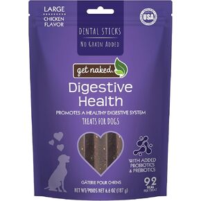 Get Naked Grain Free 1 Pouch 6.6 Oz Digestive Health Dental Chew Sticks, Large