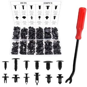 330Pcs 12Sizes Car Plastic Rivets Fasteners Push Type Pin Rivets Clips Trim Kit for Ford Honda GM Acura Chrysler ETE