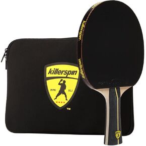 Killerspin Jet Black Ping Pong Paddle - Table Tennis Rackets for Beginner & Advanced Table Tennis Players -Flared Handle – Control with Comfort