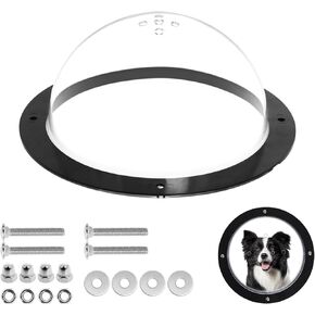 Hedday 2 Pack Dog Fence Window,12.4 in Acrylic Clear Pet Dome View with Air Holes Playground Doggie Fence Window Bubble Peek Window for Dog and Cats Deep 4.7 Inch