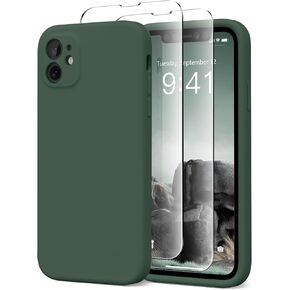 for iPhone 11 Phone Case, Compatible with MagSafe, [Full Camera Protection][2 Screen Protectors] Magnetic Silicone Slim Shockproof Protective Case for iPhone 11 6.1", Alpine Green