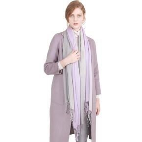 SEECOSY 100% Lambswool Lightweight Stole and Wrap - Ombre and Pattern Large Soft Warm Shawl, Gift for Women and Men