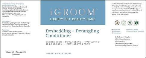 iGroom Deshedding & Detangling Dog Conditioner, Luxury Pet Beauty Care, Loosen Tangles + Unwanted Undercoat, Adds Shine + Volume, Made in USA, Gallon in Saudi Arabia
