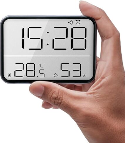 GooDay Smart Digital Alarm Clock, w/Magnetic Attraction, Indoor Temperature Humidity, HD Screen Hour Date, Battery Operated - White in Kuwait