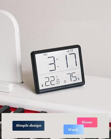 GooDay Smart Digital Alarm Clock, w/Magnetic Attraction, Indoor Temperature Humidity, HD Screen Hour Date, Battery Operated - White in Kuwait