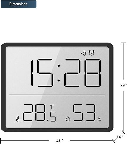 GooDay Smart Digital Alarm Clock, w/Magnetic Attraction, Indoor Temperature Humidity, HD Screen Hour Date, Battery Operated - White in Kuwait