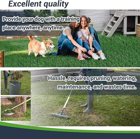 بساط عشب صناعي للكلاب من ايزمبات، 51.5 انش × 31.5 انش، بساط تدريب عشب للكلاب على استخدام النونية والعشب للكلاب في الاماكن المغلقة والمفتوحة وديكور الحديقة سهل التنظيف in Kuwait