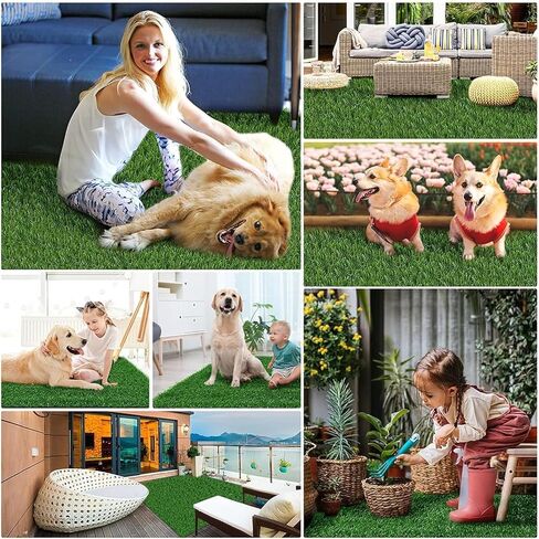 بساط عشب صناعي للكلاب من ايزمبات، 51.5 انش × 31.5 انش، بساط تدريب عشب للكلاب على استخدام النونية والعشب للكلاب في الاماكن المغلقة والمفتوحة وديكور الحديقة سهل التنظيف in Kuwait