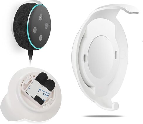 Echo Dot Wall Mount Holder for 3rd Generation, Built-in Cable Management Space-Saving Accessories for Dot(3rd Gen) Smart Speakers, with Sticking Tape and Drill Nail-Black in Kuwait