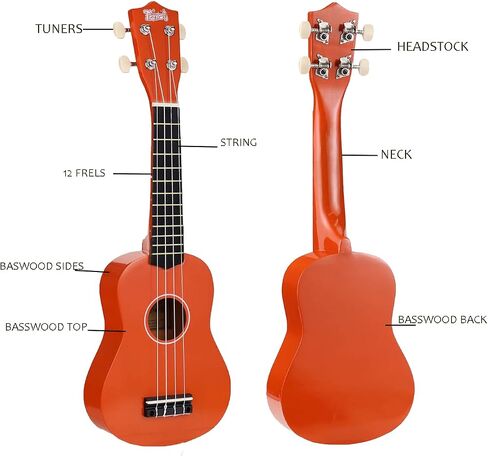 Trendy Soprano Ukulele for Beginners 21 Inch Hawaiian Ukelele for Adult Student with Gig Bag (Brown) in Saudi Arabia