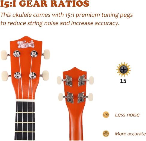 Trendy Soprano Ukulele for Beginners 21 Inch Hawaiian Ukelele for Adult Student with Gig Bag (Brown) in Saudi Arabia