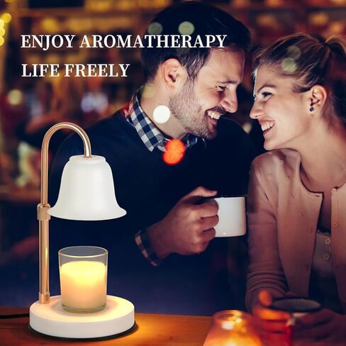 مصباح تدفئة الشموع من يوبيتيا - سخان شموع قابل للتعديل بارتفاع، مصباح شمعة لشموع الجرة كبيرة الحجم، مصباح شمع كهربائي لتدفئة الشمع مع لمبتين (أسود) in Kuwait