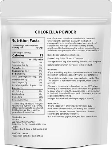 Chlorella Powder Natural- Chlorophyll Powder, Supports Immune System & Liver Function, Keep Youth, Vegan, Rich in Vegan Protein and Vitamins, 8 oz. in Saudi Arabia