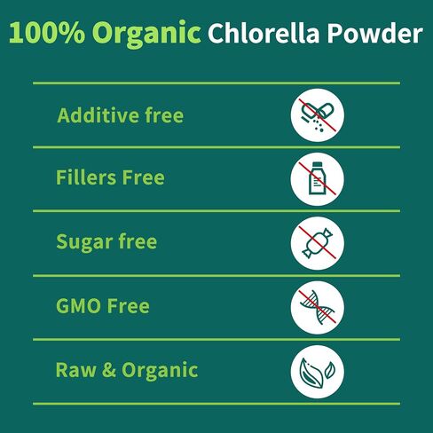 Chlorella Powder Natural- Chlorophyll Powder, Supports Immune System & Liver Function, Keep Youth, Vegan, Rich in Vegan Protein and Vitamins, 8 oz. in Saudi Arabia