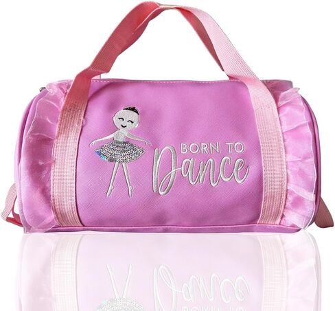حقائب الرقص من بينك برينسس بايل للفتيات الصغيرات من الباليرينا للأطفال الصغار مع جيب مزدوج الطبقات وحزام قابل للتعديل لأحذية Tutu in Kuwait
