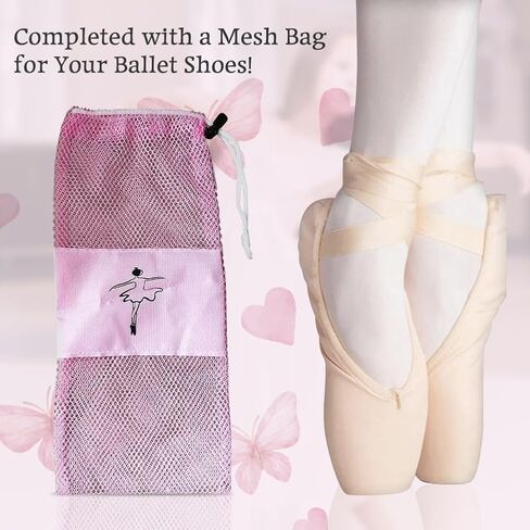 حقائب الرقص من بينك برينسس بايل للفتيات الصغيرات من الباليرينا للأطفال الصغار مع جيب مزدوج الطبقات وحزام قابل للتعديل لأحذية Tutu in Kuwait