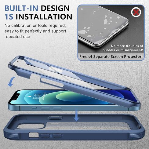 Miracase Glass Case Compatible with iPhone 13 Pro Max Case 6.7 inch, [Glass Screen Protector] Full Body Rubber Bumper Case Cover (Alpine Green) in Saudi Arabia