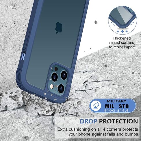 Miracase Glass Case Compatible with iPhone 13 Pro Max Case 6.7 inch, [Glass Screen Protector] Full Body Rubber Bumper Case Cover (Alpine Green) in Saudi Arabia