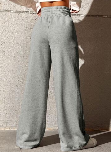 EVALESS Womens High Waist Drawstring Sweatpants Wide Leg Pocketed Long Yoga Pants in Kuwait