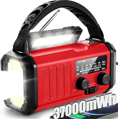 QAUYYW Hand Crank Solar Emergency Radio,74000mWh NOAA AM FM Weather Radio in Saudi Arabia