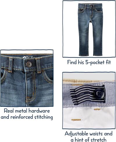OshKosh B'Gosh Boys' Skinny Fit Jeans, Blue Salt Wash, 7 in Kuwait