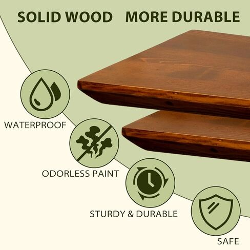 Wood Floating Shelves for Wall Set of 2 | Natural Wood Floating Book Shelves Bathroom Bedroom Living Room Modern Decor 6.7" Wide Floating Shelf | Black Floating Shelves in Kuwait