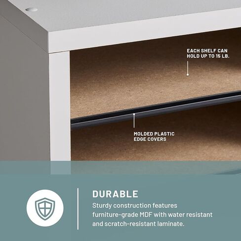 Safco Wooden Paper and Mail Organizer for Home Office and Classroom, Adjustable Shelves and Stackable, 24 Compartments, Modern Gray in Kuwait