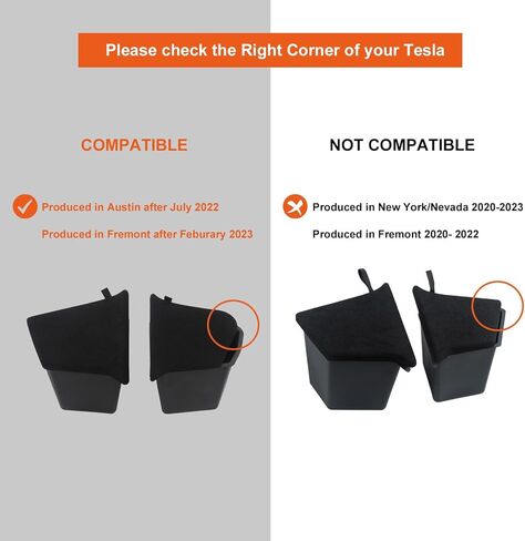 Fit Tesla Model 3 Trunk Organizer, Side Storage Box, Rear Trunk Storage Bin with Cover for 2020 2021 2022 2023 Tesla Model 3 Accessories in Kuwait