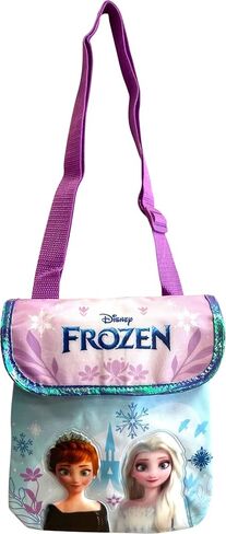 Frozen Elsa & Anna Girl's Crossbody Passport Bag Purse - Purple in Saudi Arabia