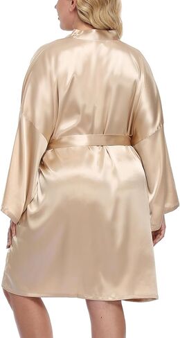 PENGEE Women's Plus Size Short Satin Kimono Robes Silky Bathrobes Sleepwear Wedding Party Dressing Gown in Saudi Arabia