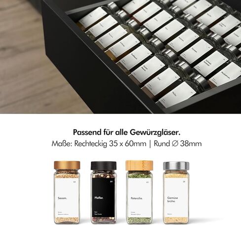 KIVY 240 Waterproof Spice Labels (Round & Rectangle) - Herb and Spice Apothecary Stickers for Jars - Indian Spice Labels - Customizable Labels in Kuwait