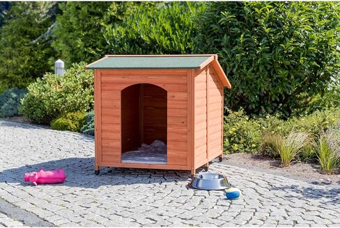 TRIXIE Small natura Classic Outdoor Dog House, Weatherproof Finish, Elevated Floor, Brown in Saudi Arabia