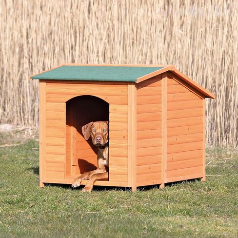 TRIXIE Small natura Classic Outdoor Dog House, Weatherproof Finish, Elevated Floor, Brown in Saudi Arabia