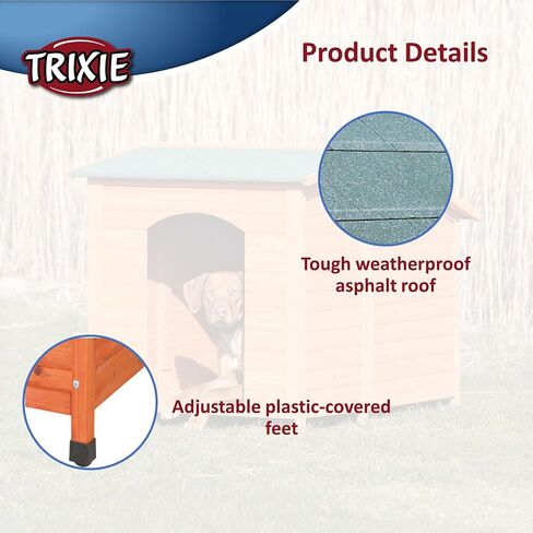TRIXIE Small natura Classic Outdoor Dog House, Weatherproof Finish, Elevated Floor, Brown in Saudi Arabia