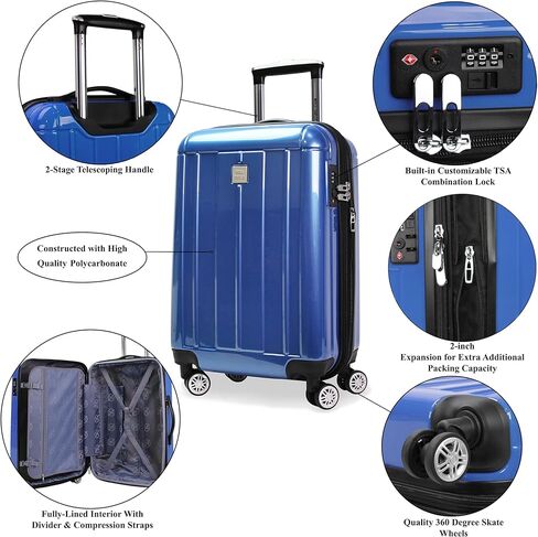 World Traveler Contour 3-Piece Hardside Spinner Luggage Set with TSA Lock, Apple Green, One Size in Saudi Arabia